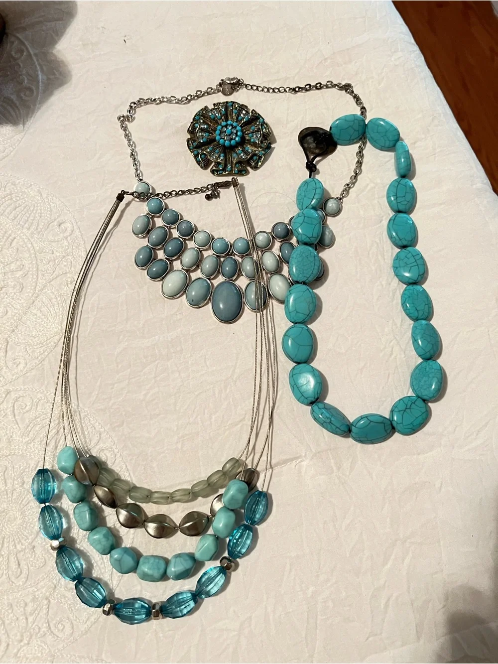 Turquoise Multi-Style Women's Necklace Set - Blue Statement Jewelry